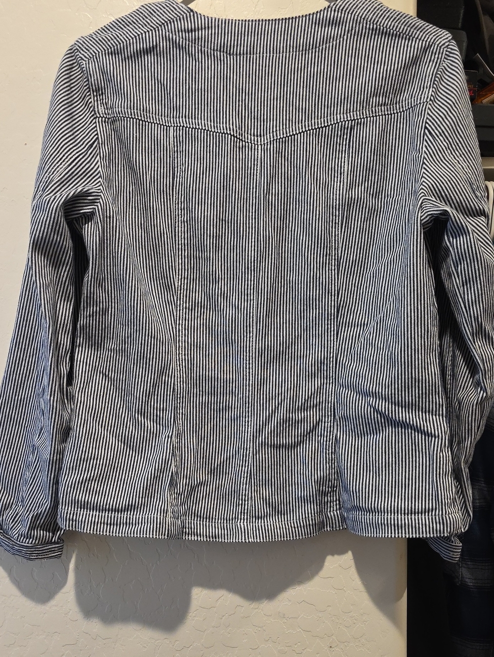 Christopher & Banks Navy and White Striped Cotton Jacket - Picture 6 of 9